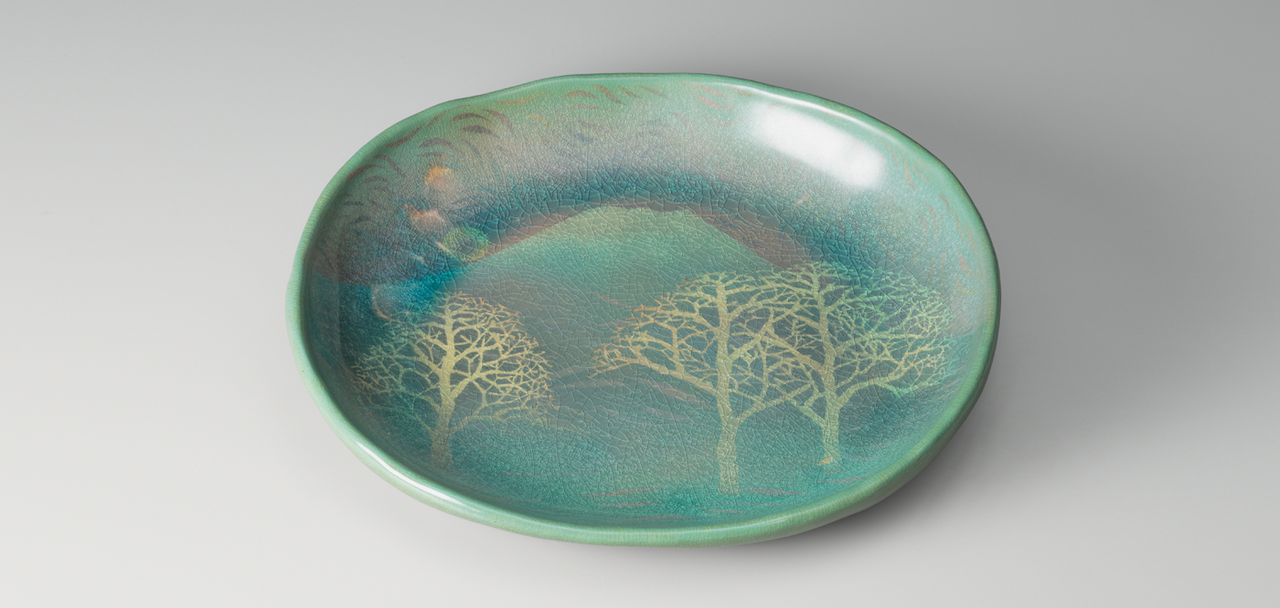 虫明焼 花文 花入 岡山県無形文化財保持者作品 虫明焼