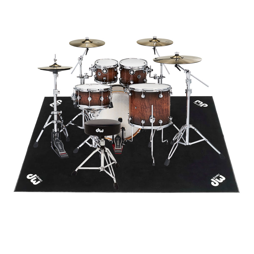 dw DWe 5-Piece Complete Bundle Kit Candy Black Burst over Curly
