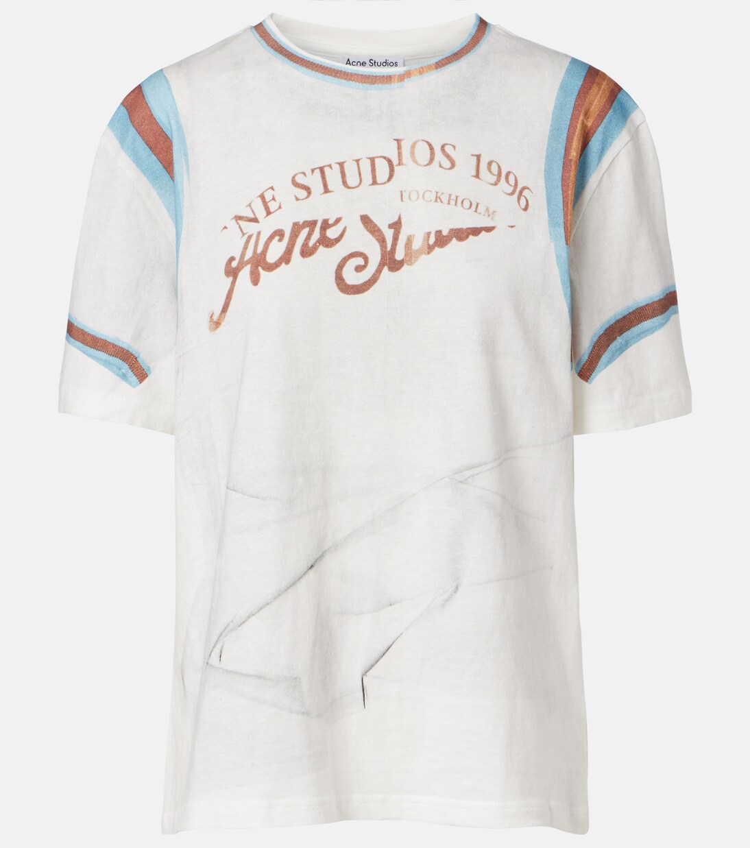 Trompe l'œil cotton jersey T-shirt in white - Acne Studios | Mytheresa