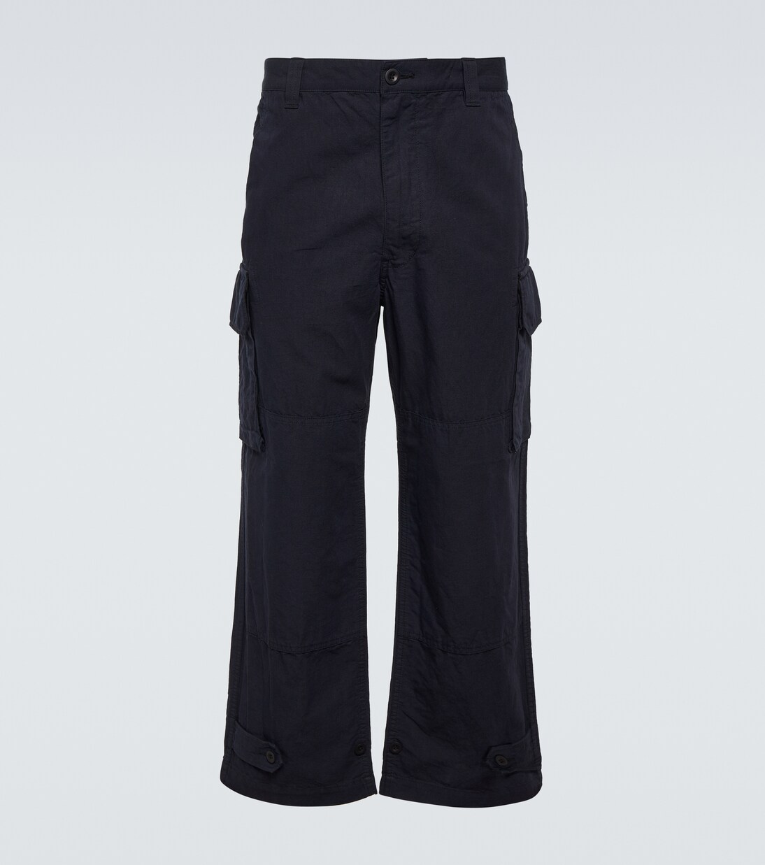 Cotton and linen cargo pants in blue - Comme Des Garcons Homme