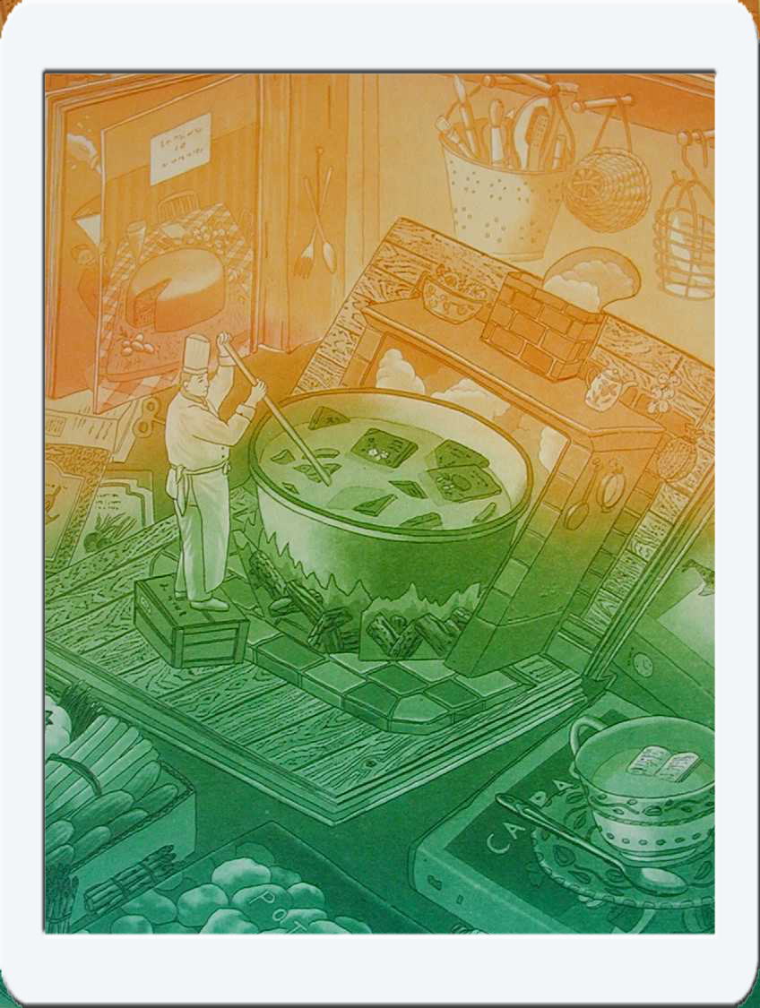 小浦昇の銅版画・絵画 青白い月の光が映し出す忘れそうな夢の続き 赤い