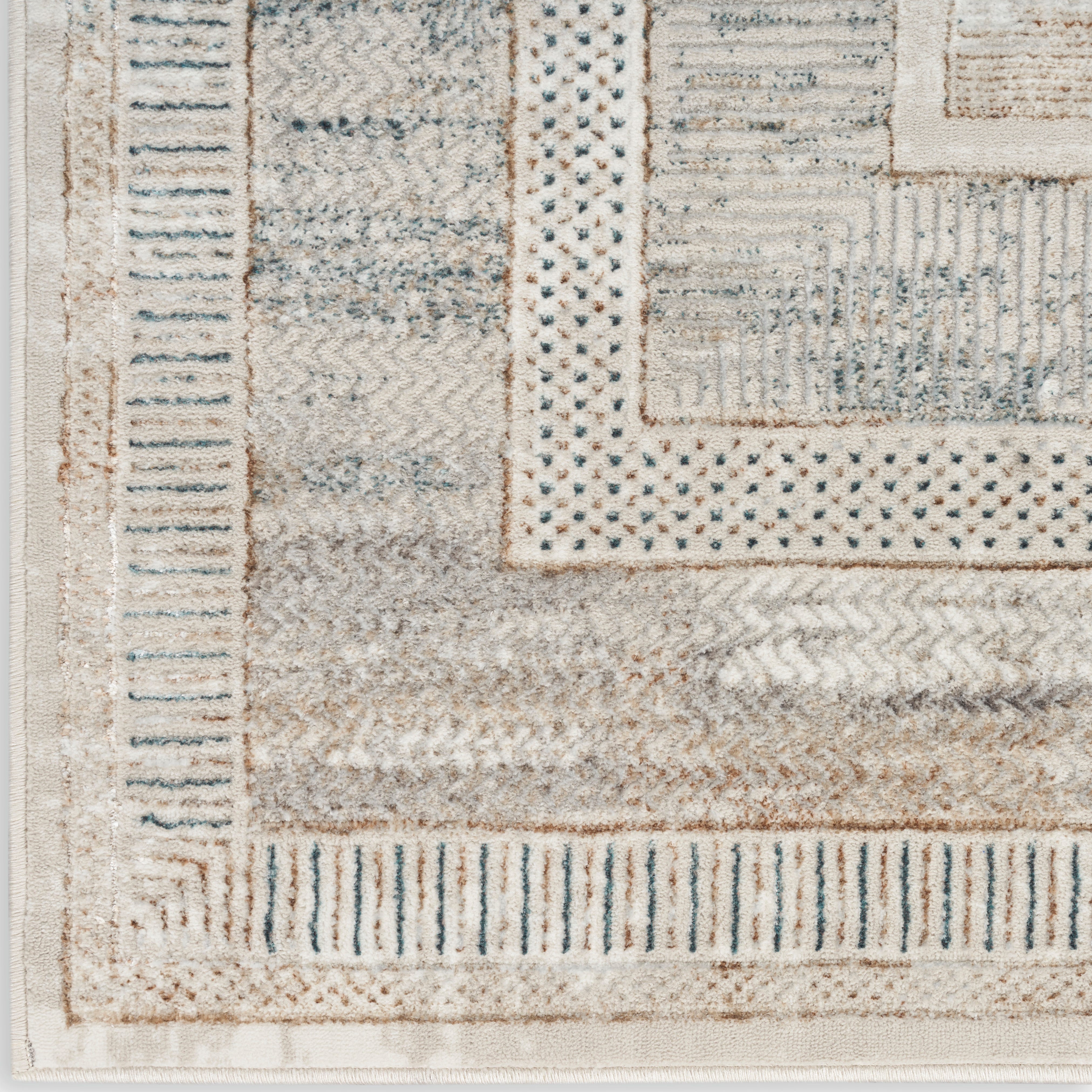 Glitz Ivory Multicolor Indoor only Geometric Rug, GLZ07 | Nourison