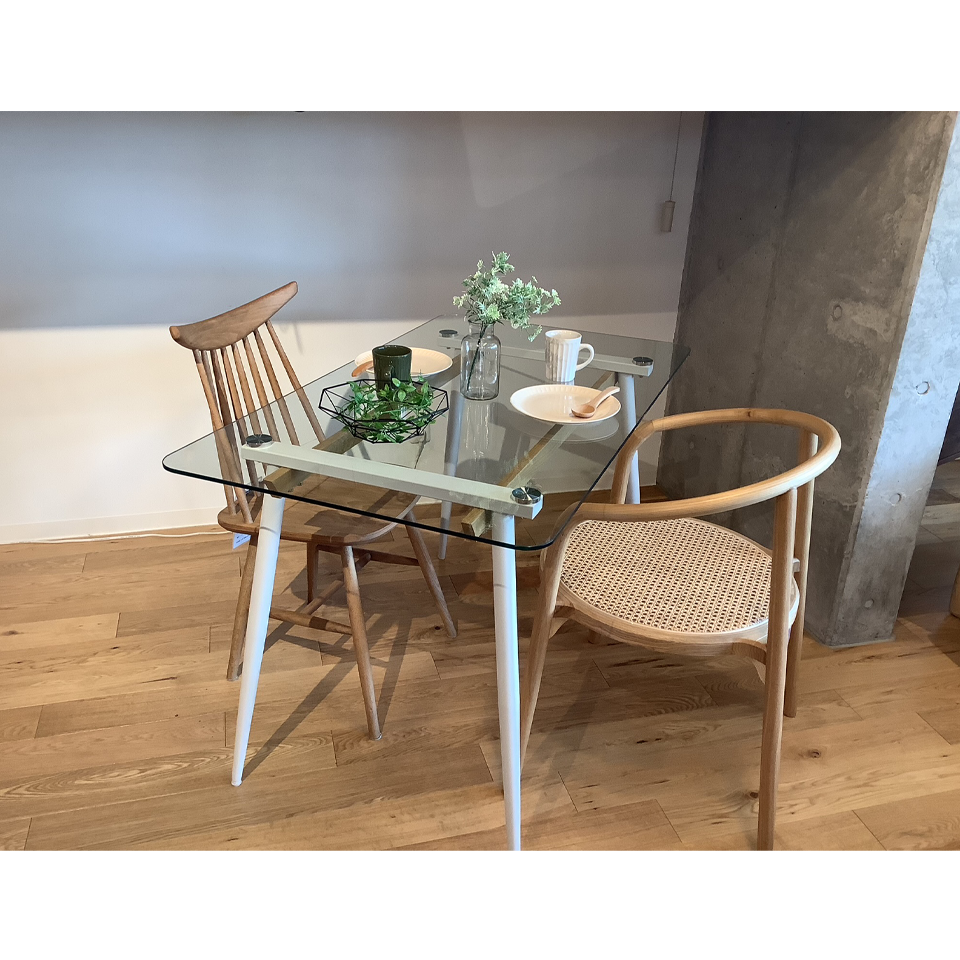 グラストップテーブル SDT2051【送料無料】ホワイト | NOCEノーチェ