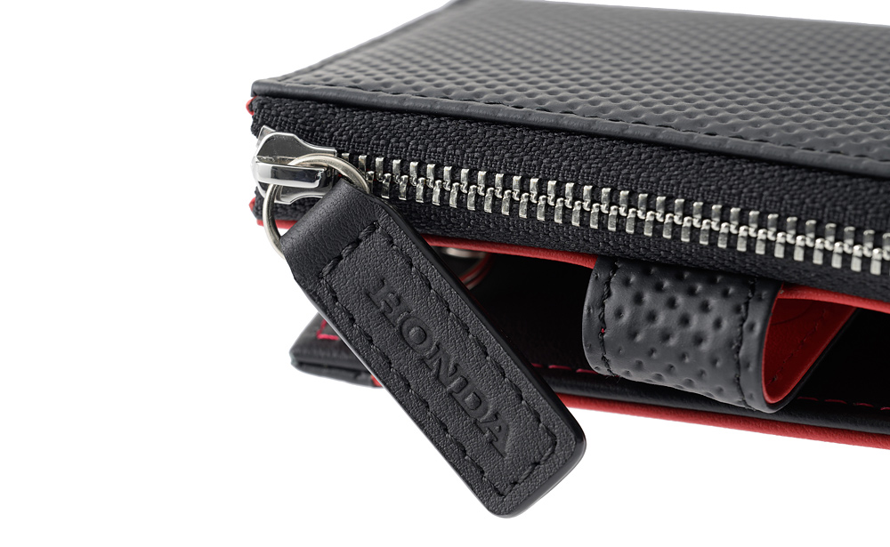ノイインテレッセ×HRC】小銭入れ付きキーケース□BR -Black＆Red-