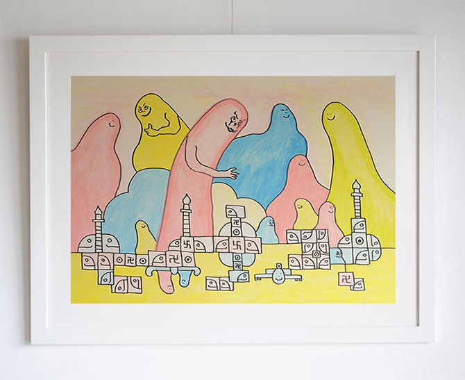 Mark Gonzales マークゴンザレス GONZ 原画 ATM 広告 Mark Gonzales