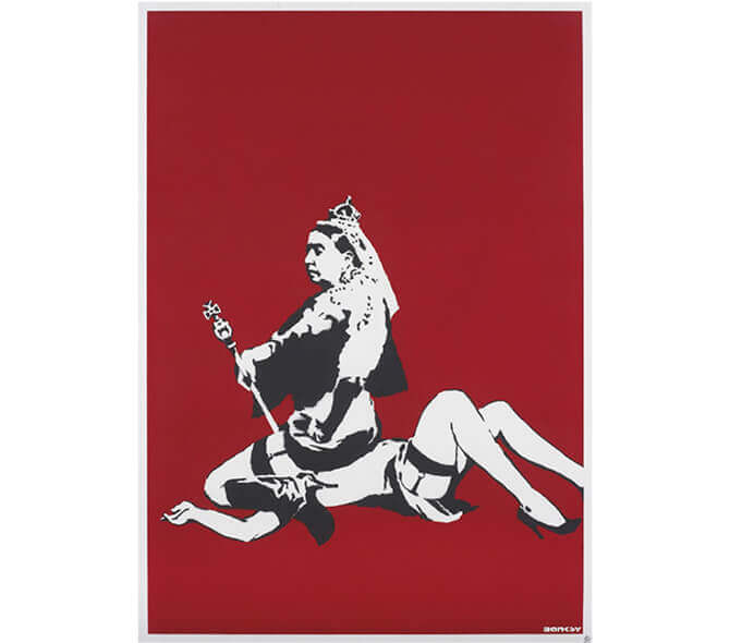 Banksy（バンクシー） -Queen Victoria（サイン入り） COA付き販売 ー
