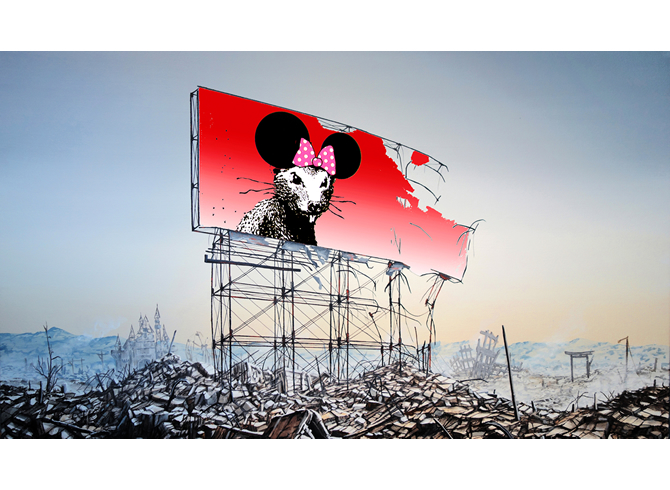 希少です！ ディズマランド フリーアート Banksy バンクシー 額装済み