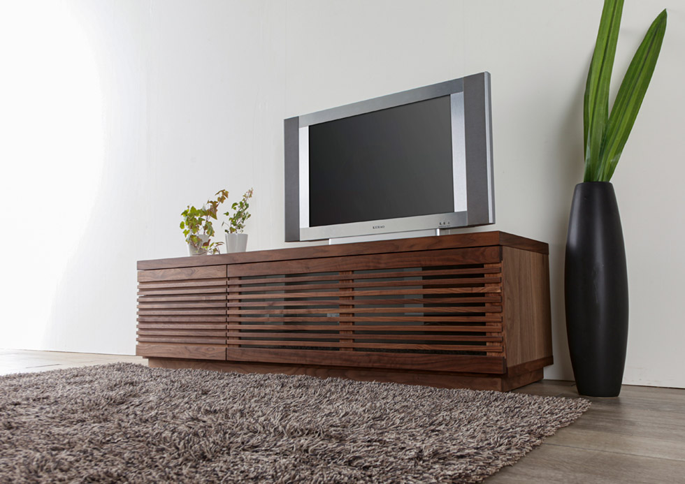 格子と天然木が織りなす美しさ[Jaggy / ジャギー] テレビボード 160