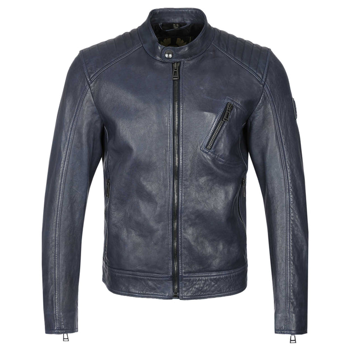 Motorcycle Jacket Belstaff Blue Leather Jacket Belstaff V Racer