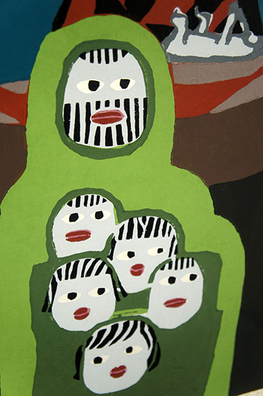 畦地梅太郎 火の山の親子−80 畦地梅太郎「火の山の親子」 | 山田書店