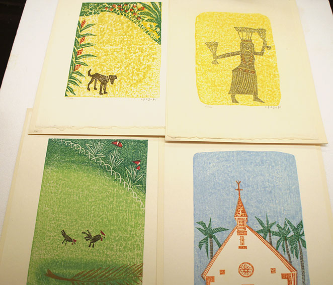 香月泰男木版画集 タヒチ | Natsume Books