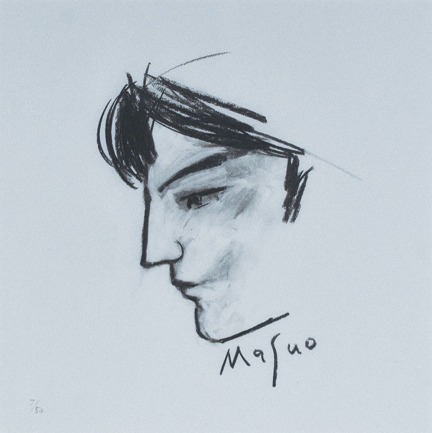 池田満寿夫版画額「尾崎豊（A）」 | Natsume Books