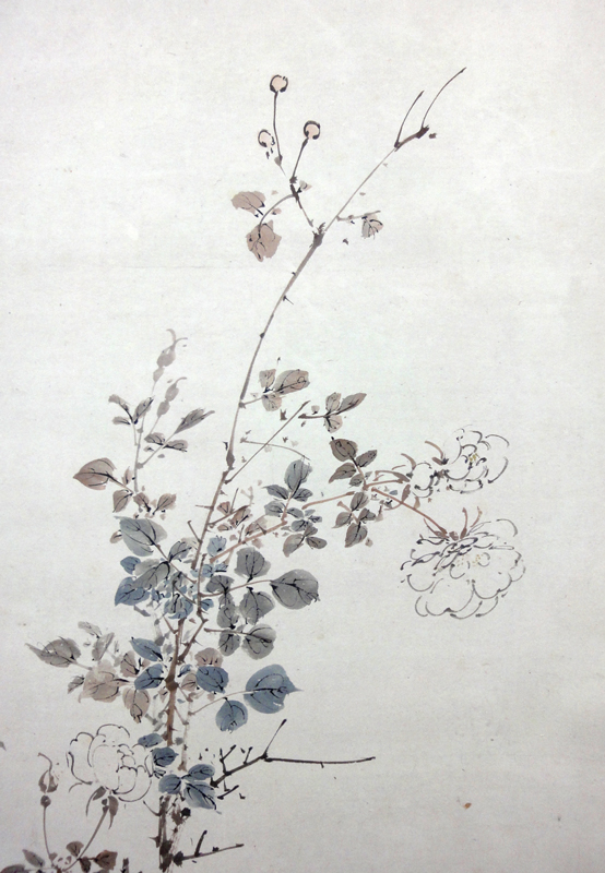 掛け軸 草花図 山本梅逸(肉筆) 文化遺産データベース
