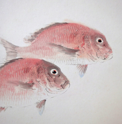 中村左洲 駒引きの図 中村左洲 鯛図/Web書画ミュージアム/長良川画廊