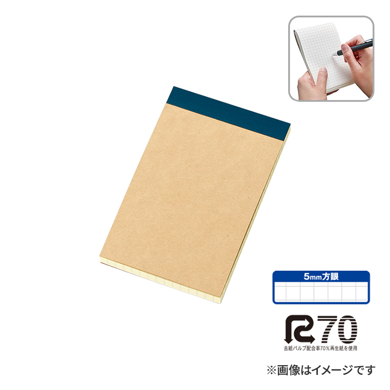 短納期】リサイクルA6メモパッド ブルー【オリジナルメモ帳 / シルク