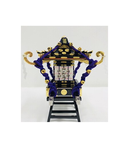 レア ケース付 お神輿 御神輿 三つ巴 縁起物 祭り 神社 鈴 オブジェ 置物