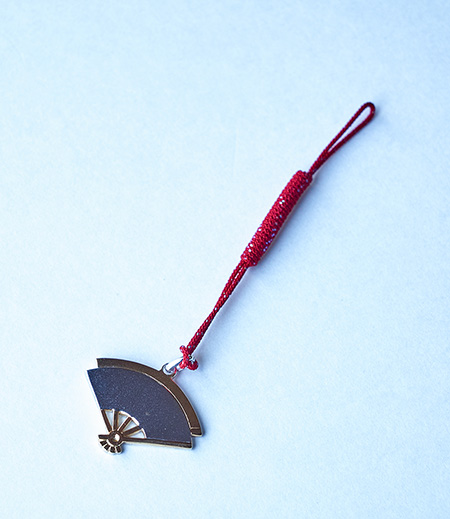 純銀製 扇 根付（銀） 森銀器製作所-商品詳細：浅草中屋「祭り用品