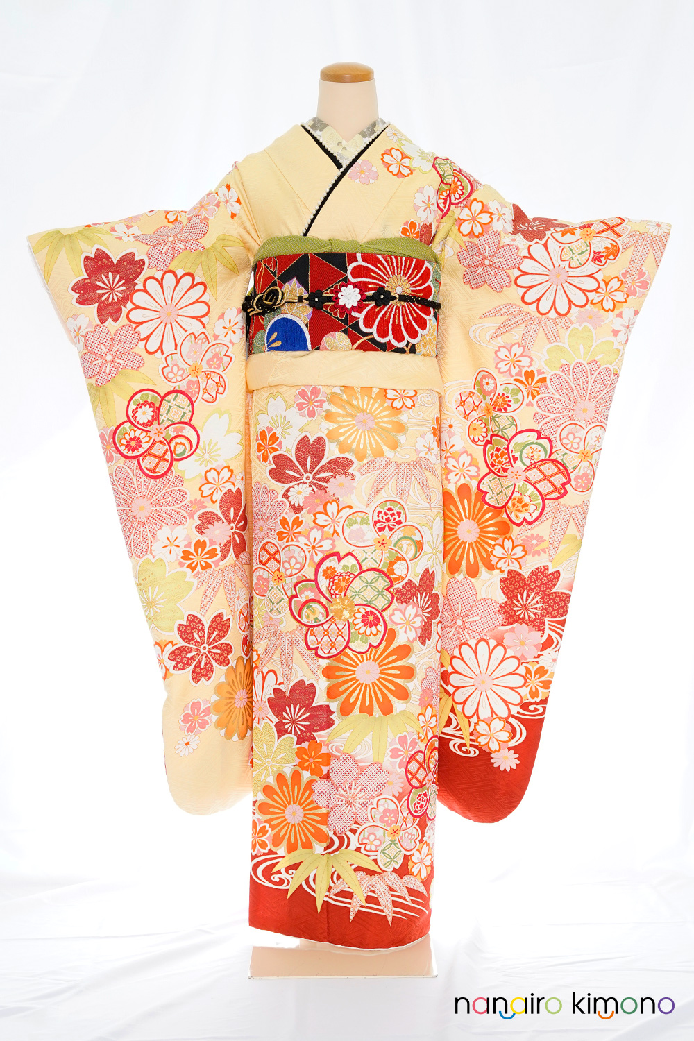 ナナイロキモノWEBショップ / 成人式振袖レンタルフルセット｜黄色