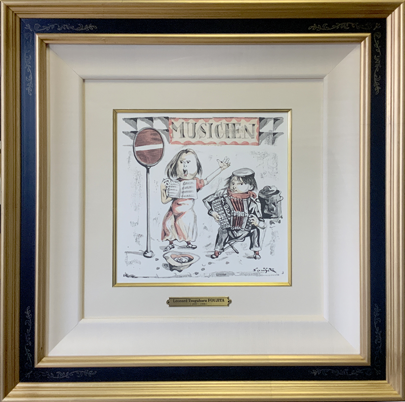 F藤田嗣治のオリジナル木版画・1925年製作 本物保証 【公式通販】