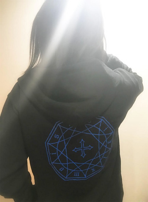 Moi dix Mois 裏起毛 ブルーロゴ パーカー XL ブラック Moi dix Mois