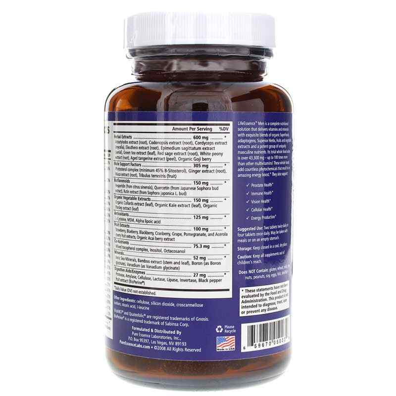 Life Essence Men Multivitamin, Pure Essence Labs – Natural Healthy