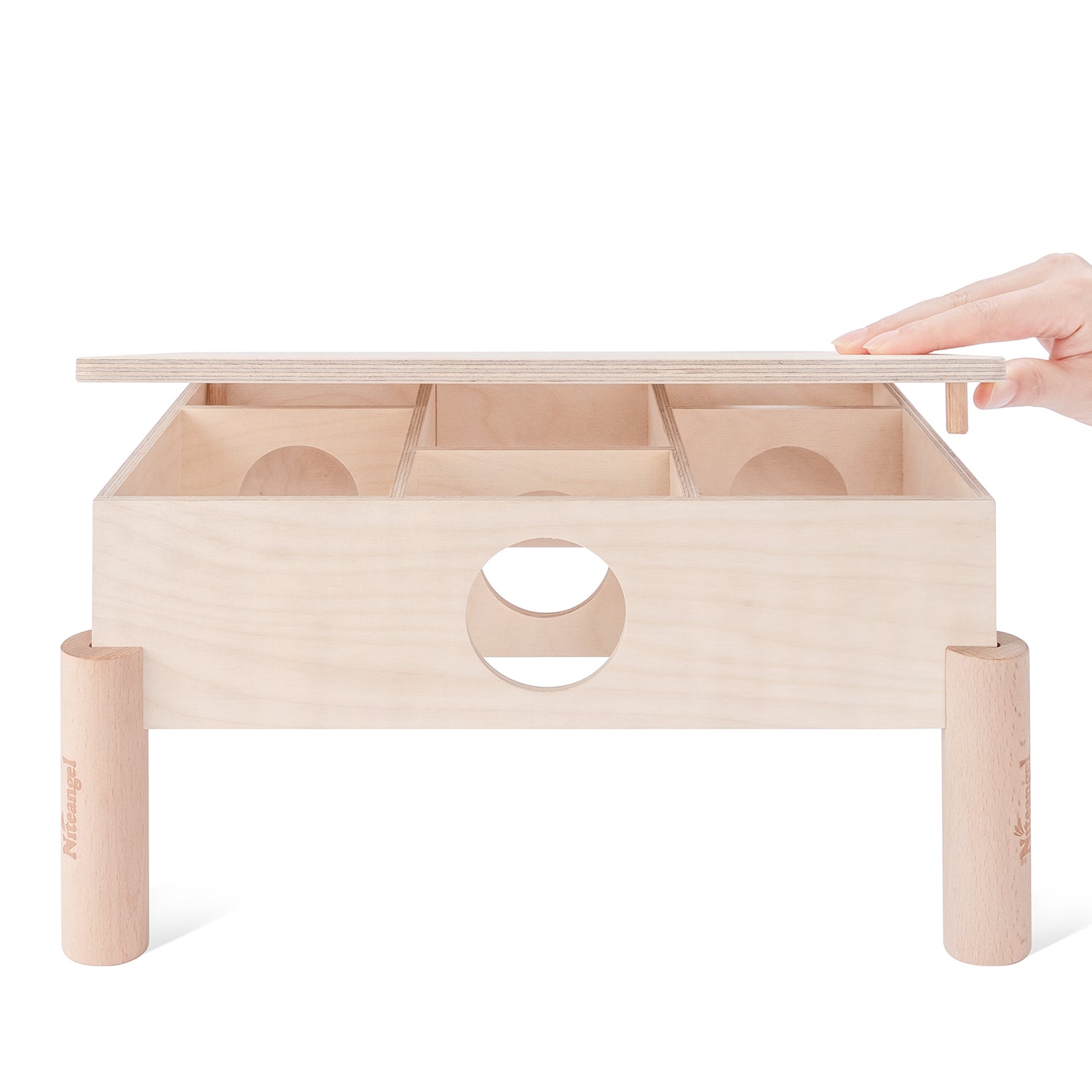 Niteangel Large Wooden Multi-Chamber Hideout for Dwarf and Syrian