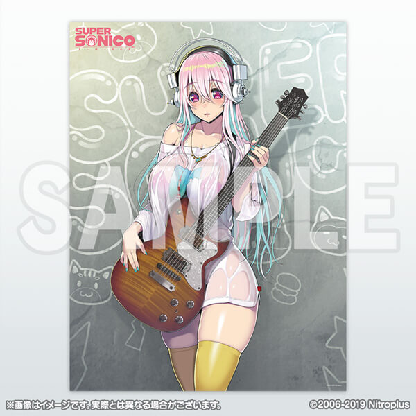 すーぱーそに子 笑顔 ピース☆色紙】津路参汰 イラスト SUPER SONICO