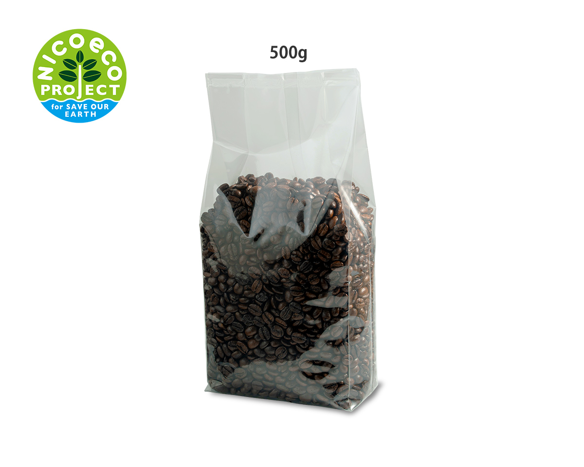 真空透明バイオマスGZ袋 500g｜ニコノスオンラインストア-コーヒー袋と
