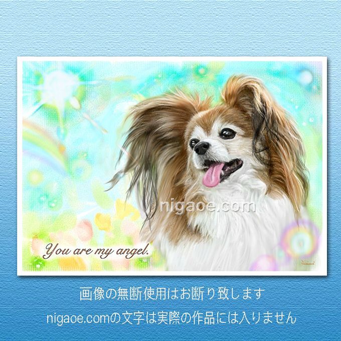 パピヨンのイラスト インテリアポスター