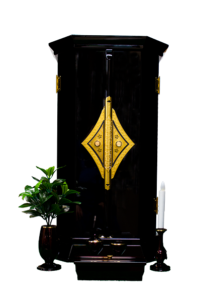 創価学会仏壇 上置き 六角ミニ厨子 黒塗り