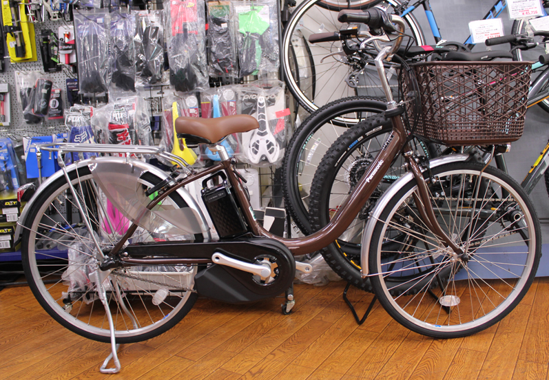 電動アシスト自転車 シティタイプ ブラウン6.6ah 長押し3点灯