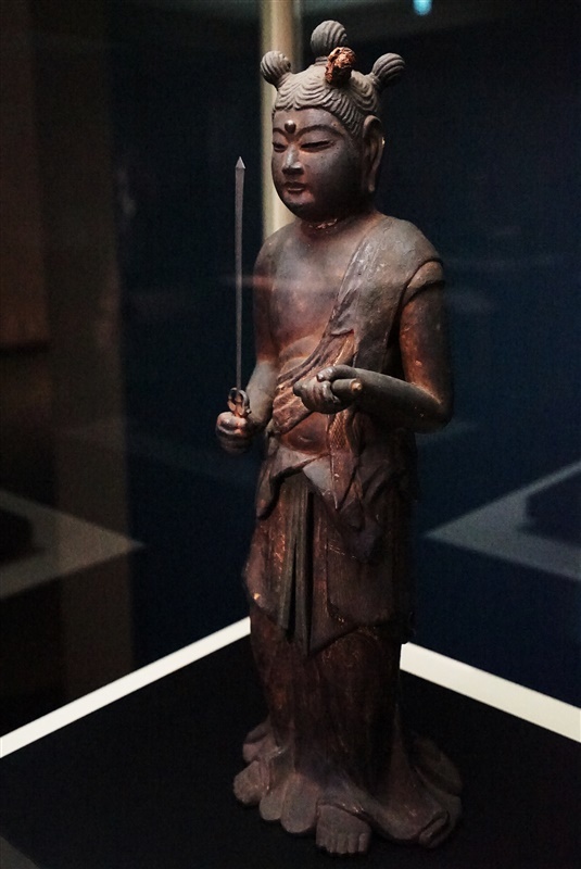 経典納めた紙の仏像 文殊菩薩立像（重要文化財、鎌倉時代、中宮寺