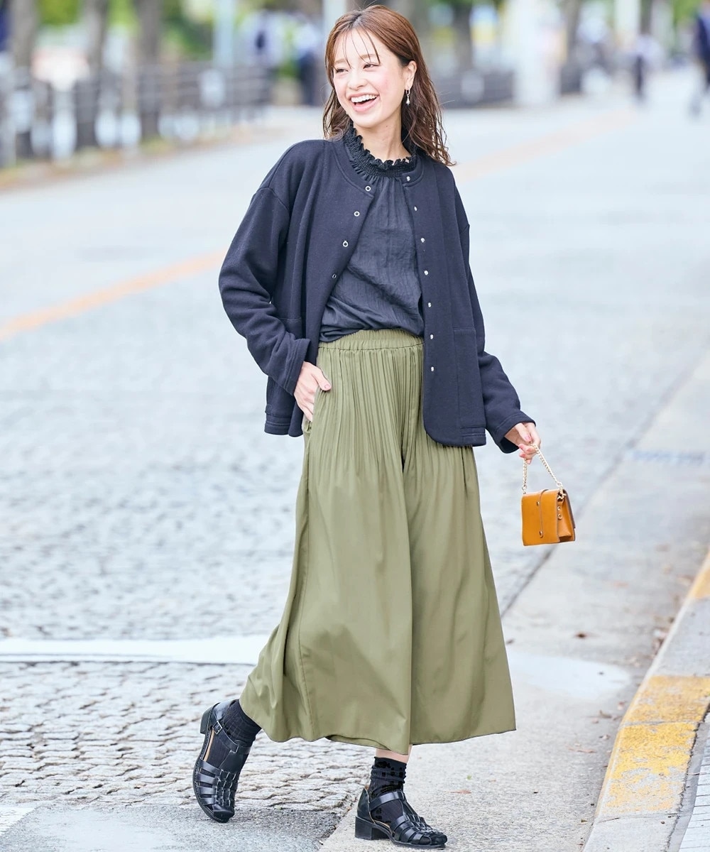 消しプリーツスカーチョ＜大きいサイズ有＞ 通販【ニッセン】