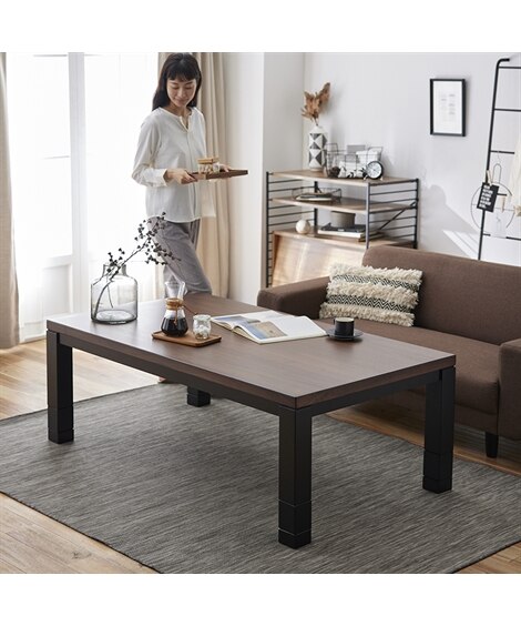 新型☆高さ調整4パターン 高級リビングこたつ75 DB☆ 新型☆高