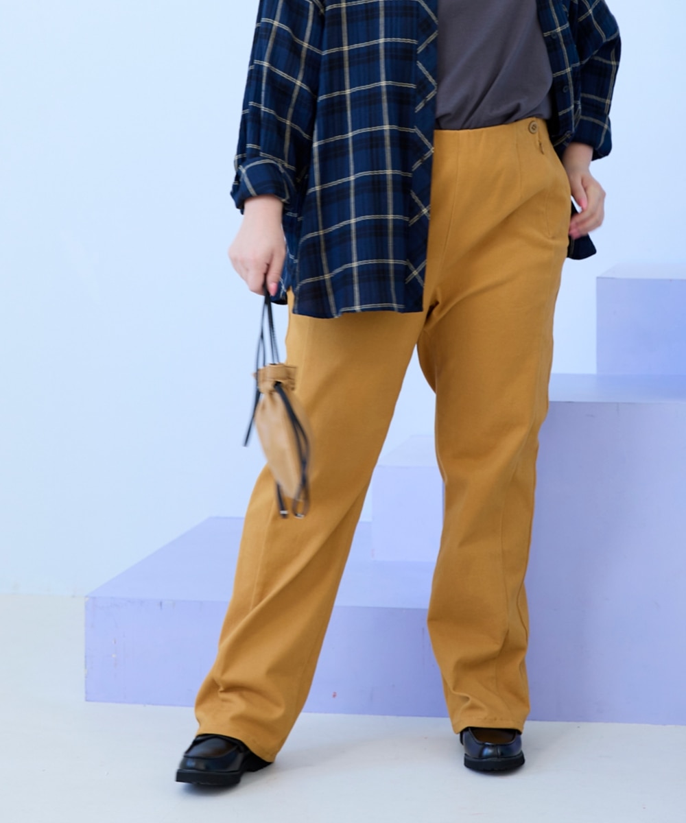 試着のみ grin ナチュラルランドリーイエロー ガウチョパンツ サイズ2