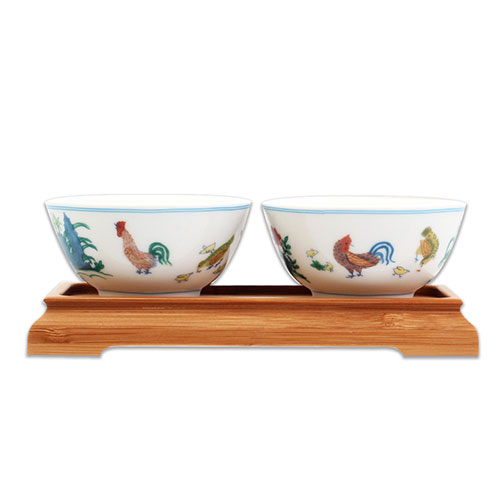 国立故宮博物院オンラインストア - 湯呑み-豆彩鶏缸湯呑みセット