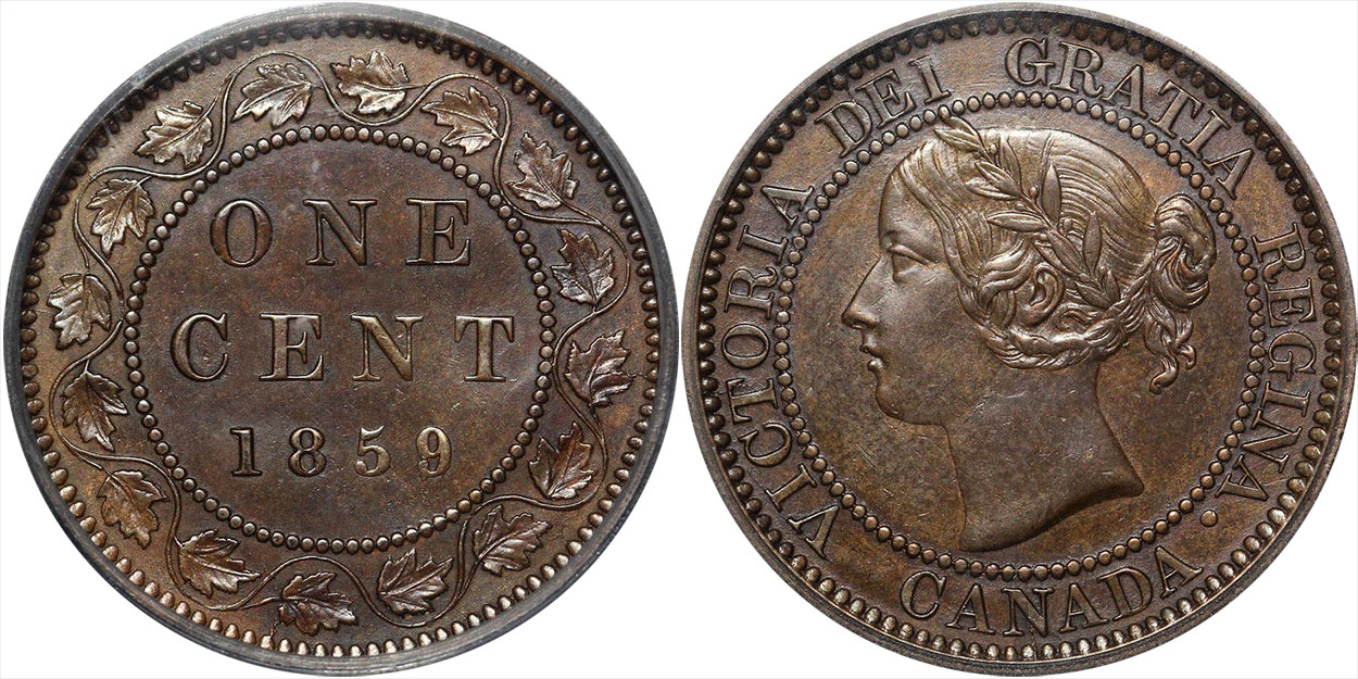 Coins and Canada - 1 cent 1859 - Proof, Proof-like, Specimen