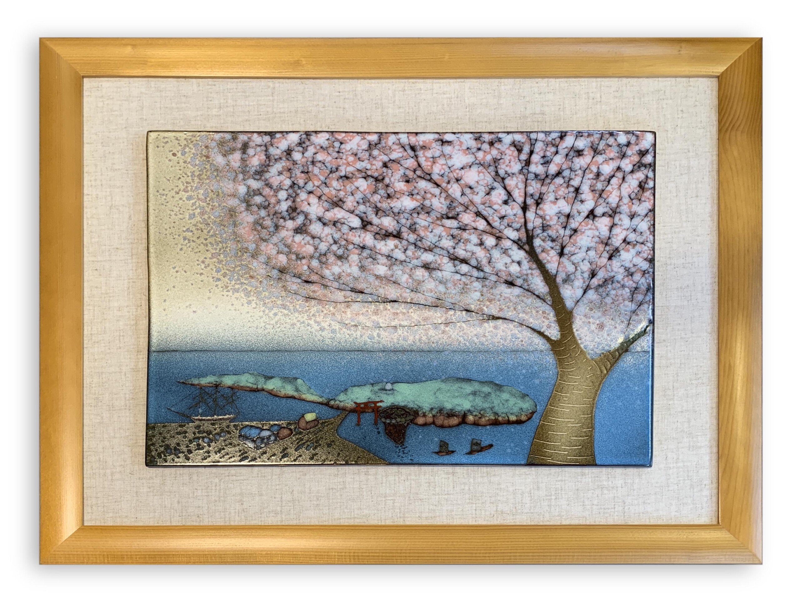 陶額『江差の桜』 | 布引焼窯元