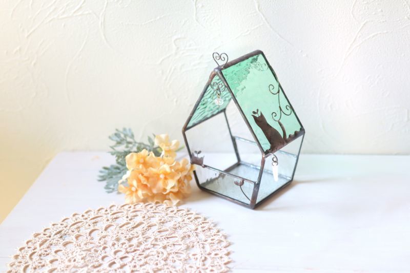 soraniji sanpo:ステンドグラス:ミントグリーン屋根のテラリウム