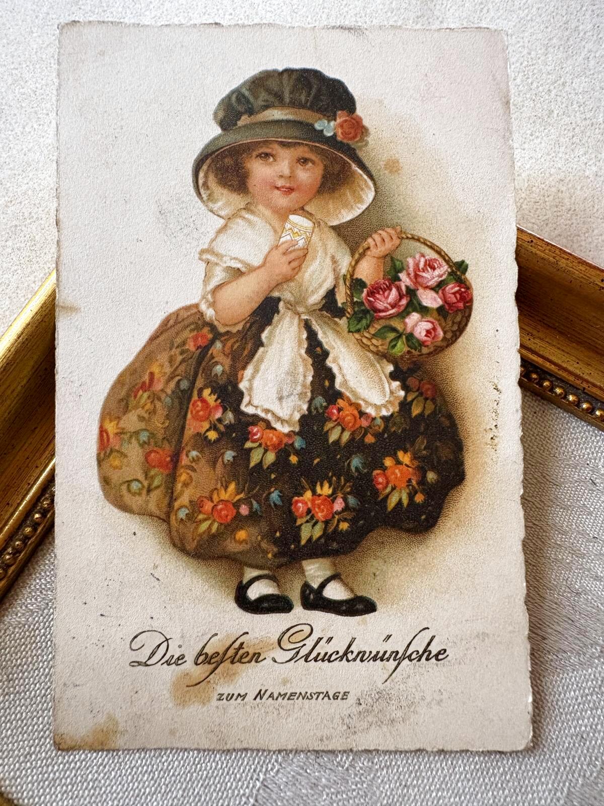 アンティークポストカード ブドウと美しい少女 img57924722.jpg