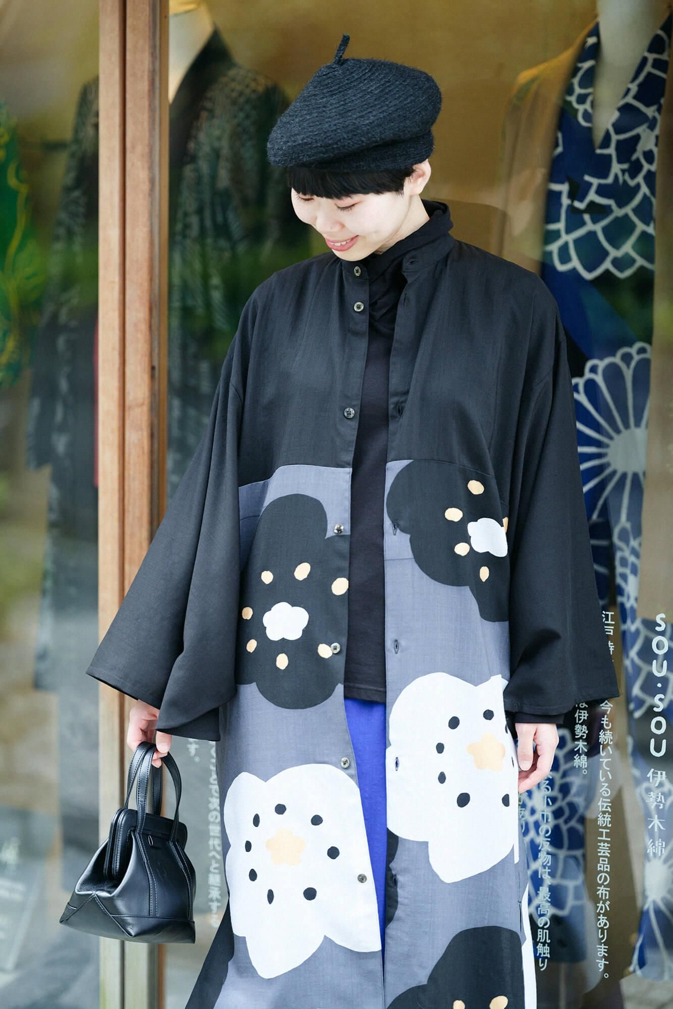 モスリン 薙刀かり衣（なぎなたかりごろも）／濡羽色（ぬればいろ