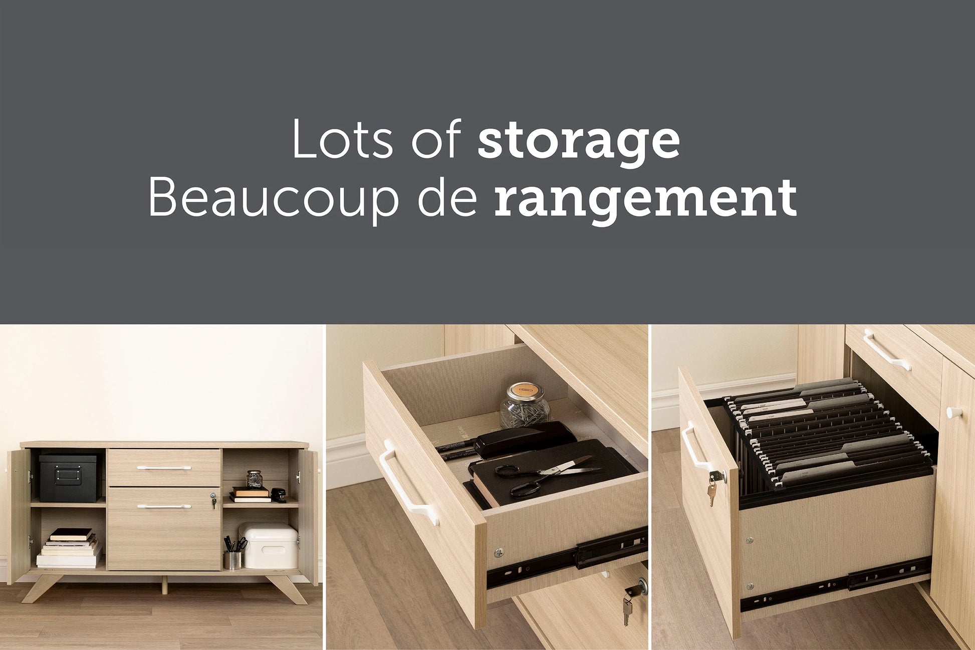 Credenza with Doors - 2-Drawer | Helsy | South Shore Furniture