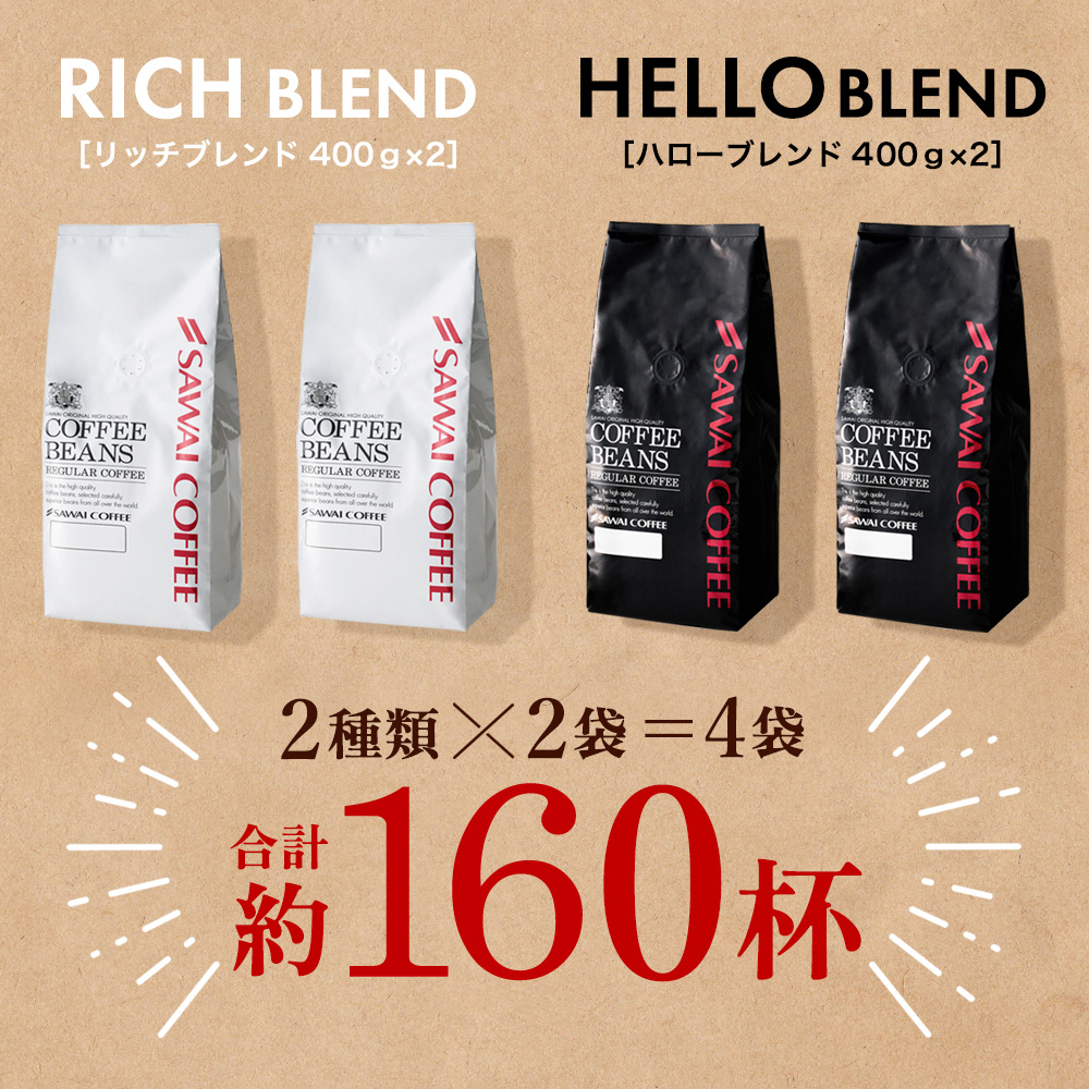 白と黒のリッチ＆ハロー160杯分コーヒー福袋│澤井珈琲公式オンライン