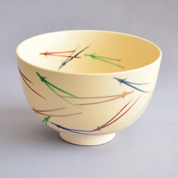 茶碗、湖山作、仁清写菖蒲の図、ふか11番 【公式通販】