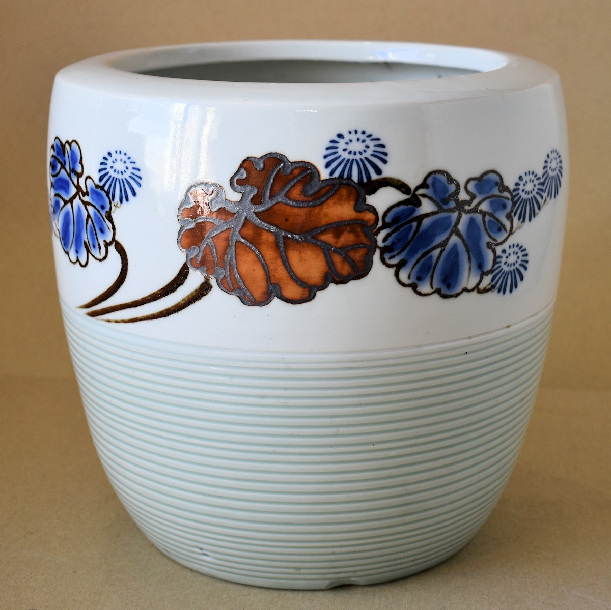 火鉢と炭道具の販売 骨董 斎明堂 / 染付火鉢（小型）