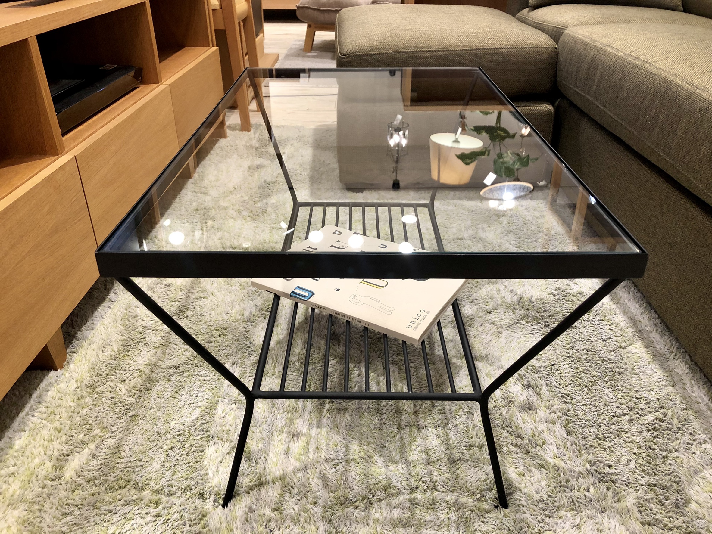 愛品館市原店】Unicoウニコ Eccoエッコ ガラスセンターテーブル【管理