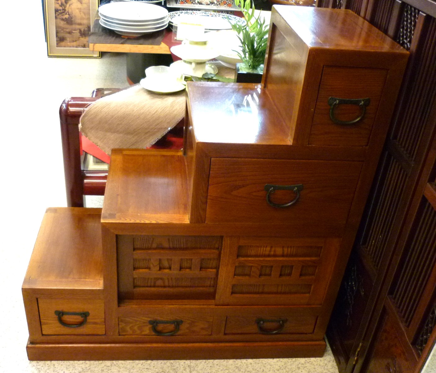 両面箪笥 階段箪笥 階段だんす 階段ダンス 和箪笥 和ダンス 時代家具