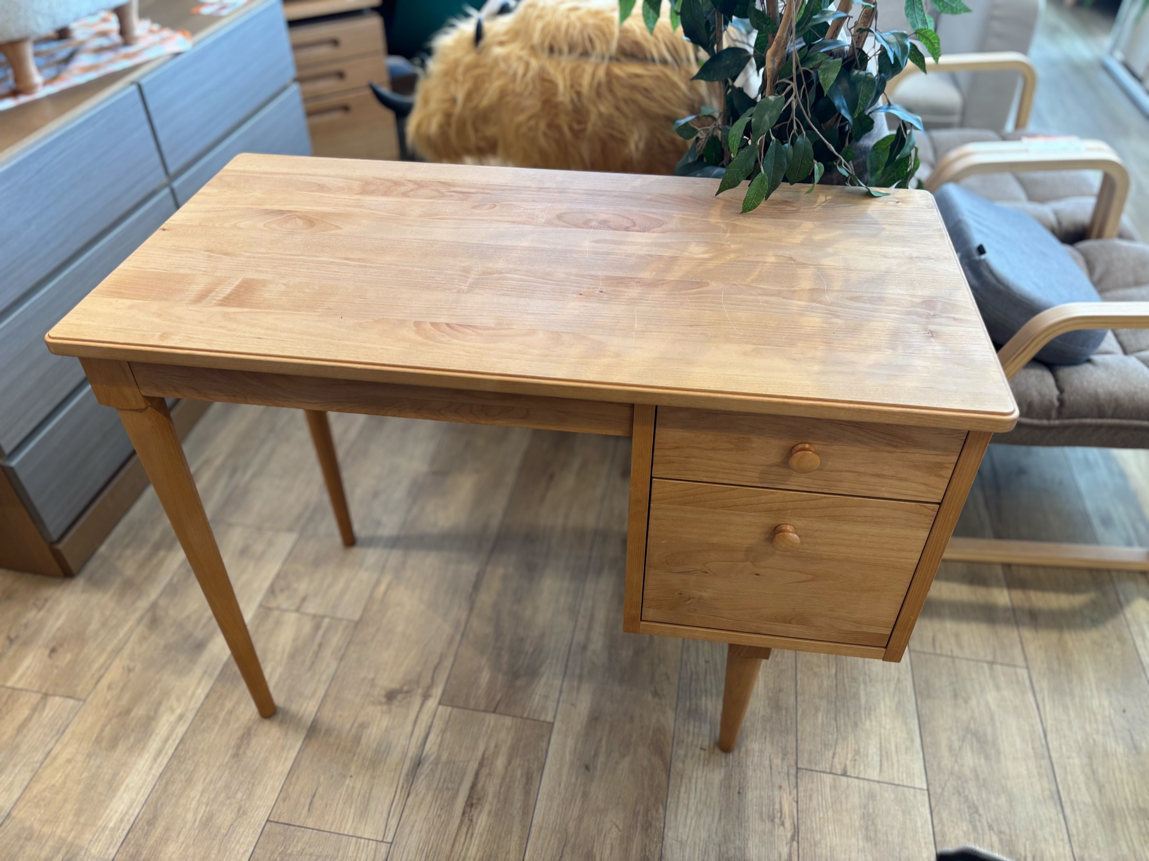 美品 モモナチュラル コモ 机のみ 幅90 無垢 アルダー材 美品 モモ