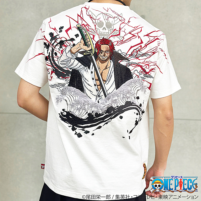 絡繰魂×ONE PIECE 赤髪のシャンクス 刺繍半袖Tシャツ 絡繰魂 242002 和