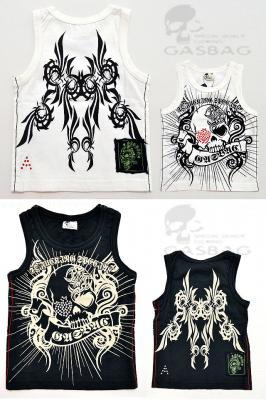 スカルトライバルラインストーンタンクトップ GAS BAG キッズ ガス